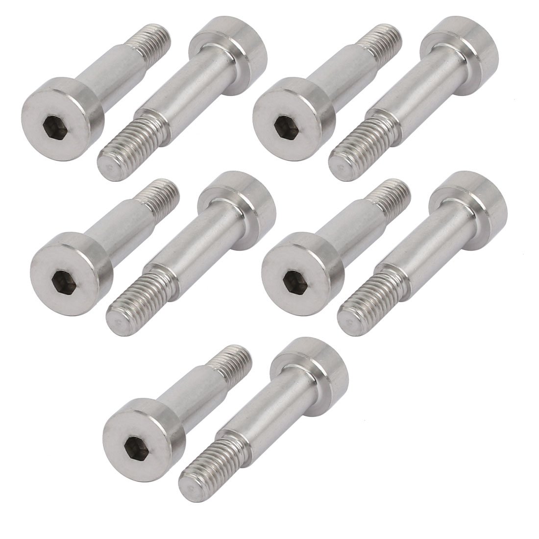 Photo 1 of uxcell 10pcs 304 Stainless Steel Hex Socket Shoulder Bolt 6mm Shoulder Dia 16mm Shoulder Length M5 Thread