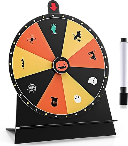 Halloween Prize Wheel Spinner - 14.6x19.7 Inch Wood Carnival Game For - View #9