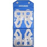 Accusize 8 Pc Radius Gauge Set 9/16 in to 1 in by 16ths | Satin Chrome Finish, Rustproof Steel, Individually Marked, Plastic Fitted Case, 3602-5022