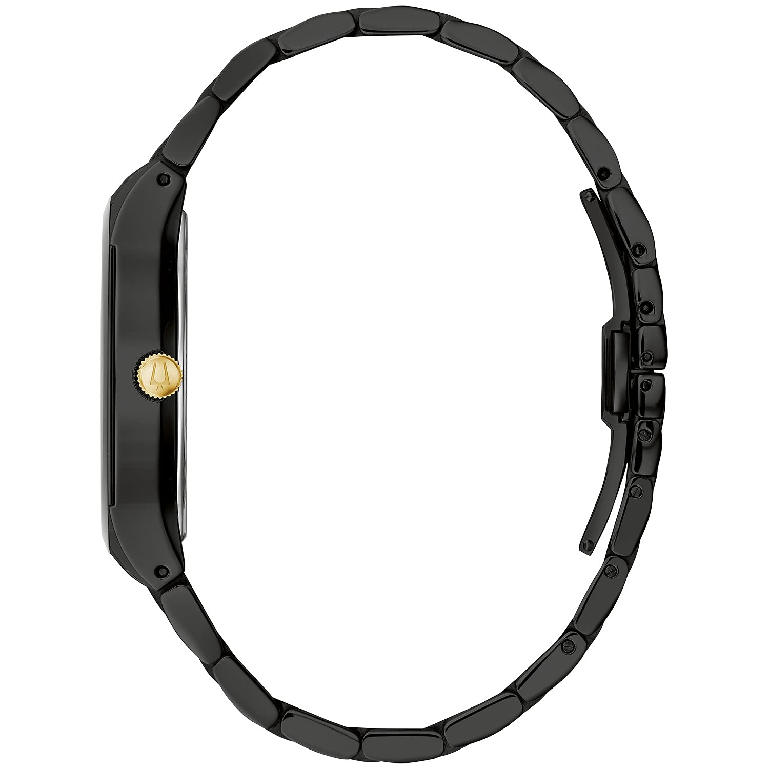 Bulova Men's Modern Gold Tone Stainless Steel 3-Hand Calendar Date Quartz Watch, Diamond Dial