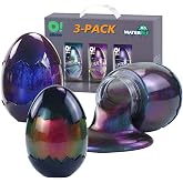 WATERELF 3 Pack Jumbo Galaxy Slime for Kids, 420 mL Each, 3 Colors | 3 jumbo 420 mL slime eggs (1,260 mL total) in Mercury Green, Jupiter Blue &amp; Venus Purple; generous size for shared play.