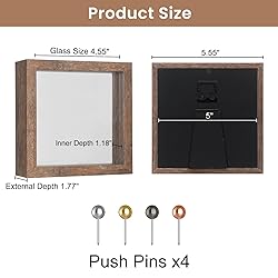 Califortree 5x5 Small Shadow Box Picture Frame with