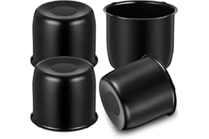 Tallew 4 Pcs 4.25 Inch Wheel Center Caps Black Push Through Trailer Center Hub Caps Carbon Steel for Trailer Wheels Rims Truck Auto