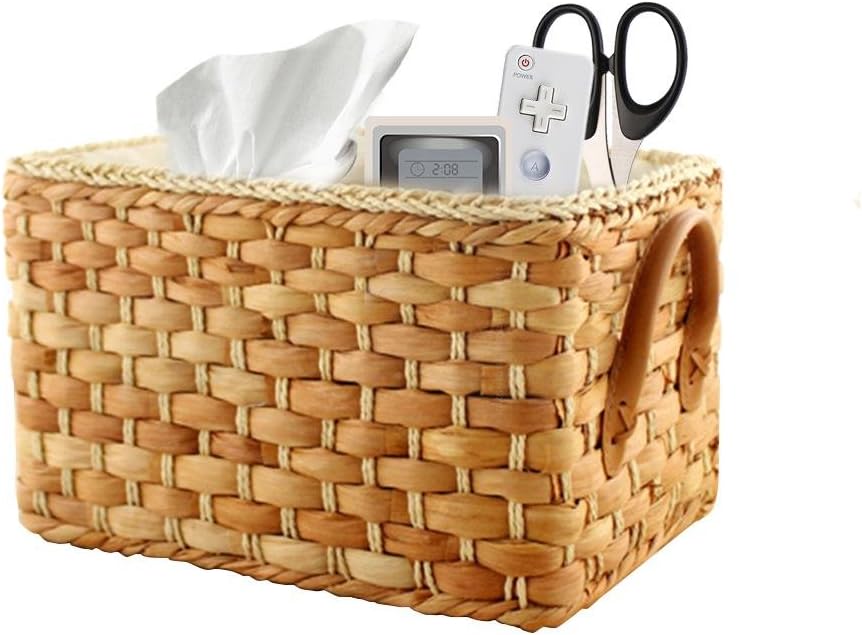 iBaste Aufbewahrungskorb aus Stroh Geflochten Korb mit Griff