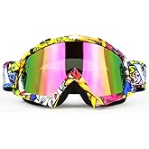 JAMIEWIN Motocross Goggles for ATV, Dirt Bike, Motorcycle, UTV & MX - OTG Offroad Riding Goggles with Anti UV, Dustproof & Anti Fog Protection for Men, Women, Youth & Kids