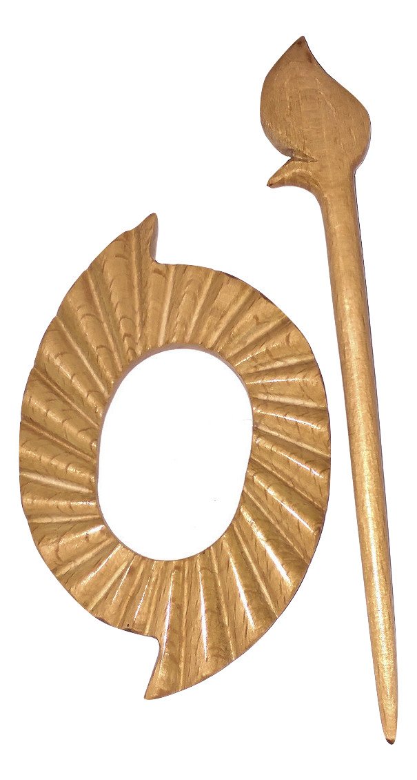 Artisans World Beige Wooden Shawl Pin