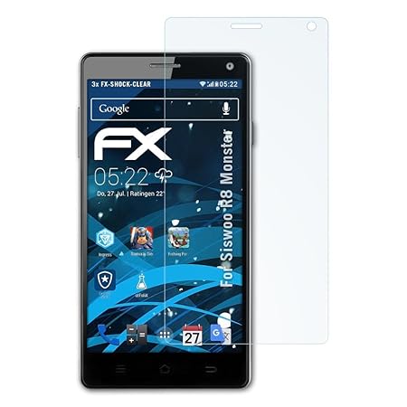atFolix Schutzfolie kompatibel mit Siswoo R8 Monster Panzerfolie, ultraklare und stoßdämpfende FX Folie (3X)