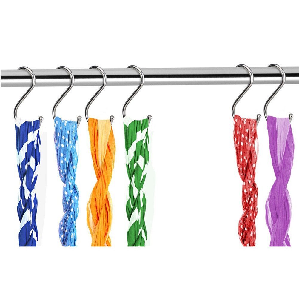 QTKJ S Shaped Hooks Heavy Duty for Hanging Coats,Pots and Pans,Plants Stainless Steel Hangers 20 Pack (7.6 cm)