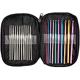 22Pcs Crochet Hooks Set, BetyBedy Aluminum Handle Knitting Needles, Multicolor Crochet Needles for Yarn Craft, 0.6~6.5mm