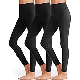 3 Pack Girls Black Athletic Leggings, Printed Ankle Length High Waisted Yoga Pants for Kids Teen