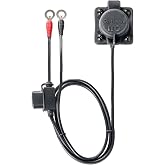 Optimate O-97P12 MagCode 12V Magnetic Charging Port - Panel Mount Battery Connection with 15A Fuse and 100cm Cable - for Optimate Chargers and 12V Vehicles