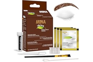 MinaiBrow Instant Hair Dye Kit Medium Brown | Natural Spot Coloring Tinting Powder with Brush, Water & Smudge Proof | 100% Grey Coverage Upto 30 Applications