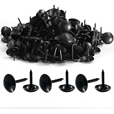 Piutouyar 200 Pcs Black Upholstery Tacks Antique Thumb Tacks, 11 x 13mm | Round Head, Metal Thumb Tacks, For Upholstered Furniture Cork Board DIY Projects, Home Decor