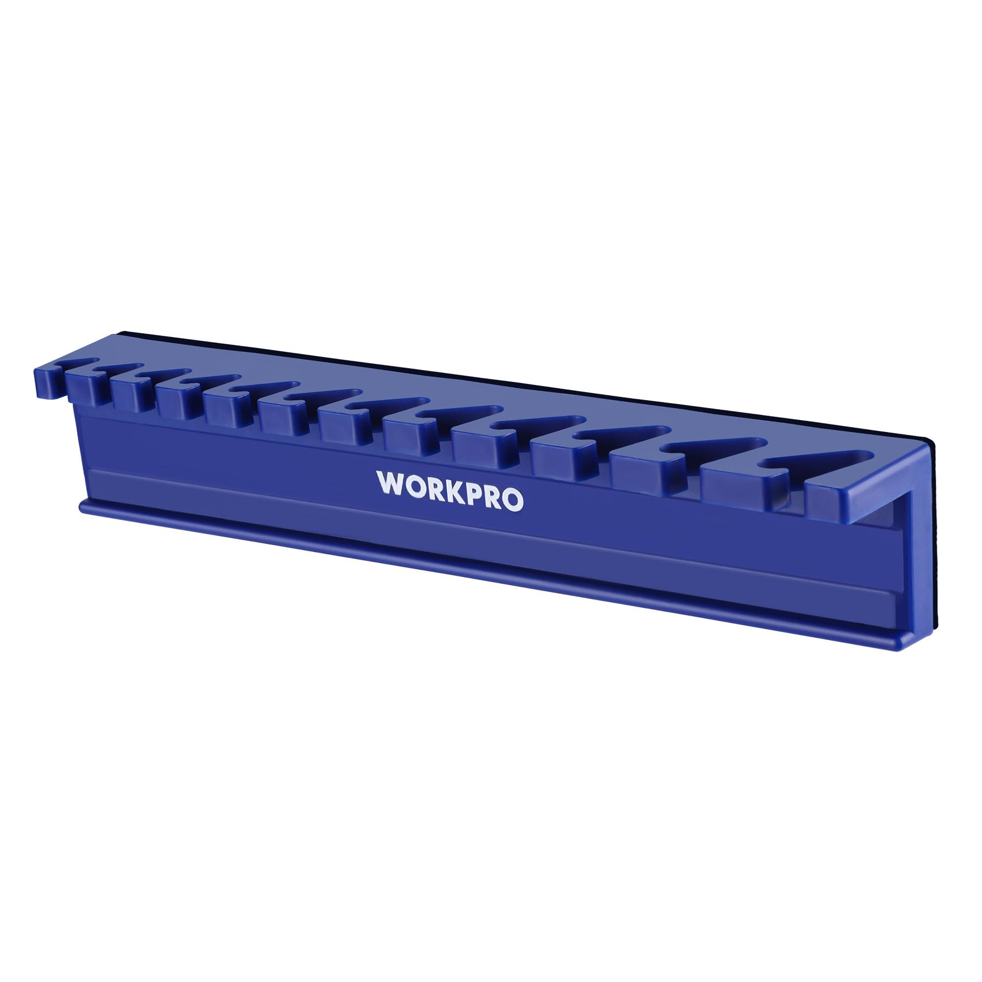 WORKPRO 12-Slot Magnetic Wrench Organizer Rack, Holds 12 Combination Wrenches (9 mm to 20 mm), Durable PP Material, Compact Design, Strong Magnetic Base