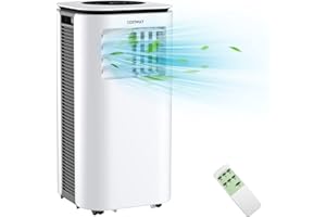 COSTWAY Portable Air Conditioner, 9000BTU Personal Air Conditioner with 2 Wind Speeds, Remote Control, 24H Timer, Window Kit,