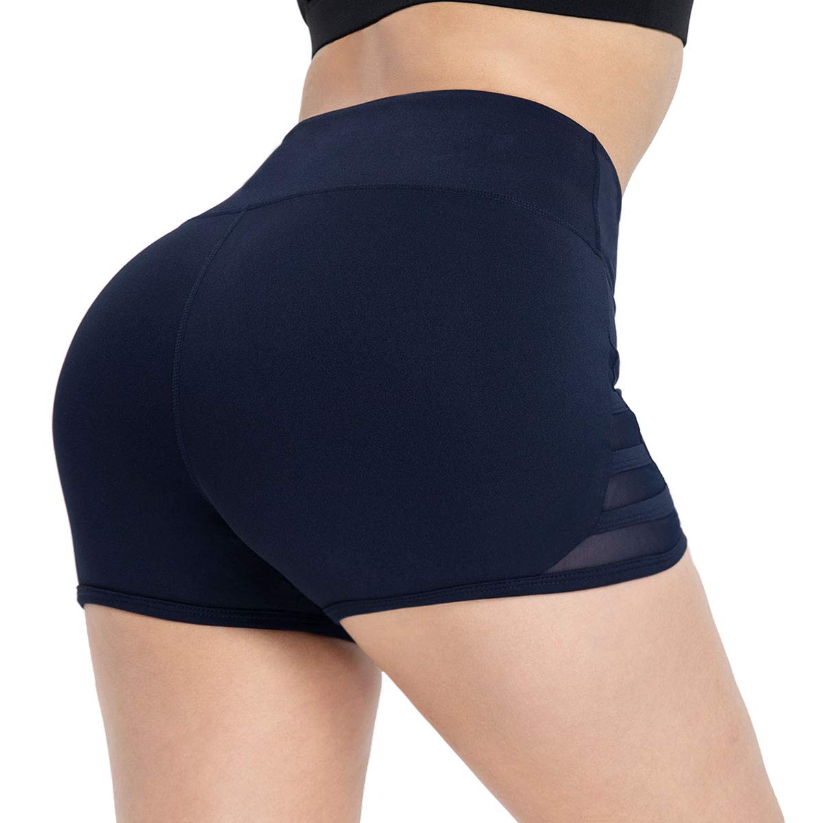Dielusa Workout Running Shorts for Women 4 Way Stretch Soft Exercise Gym Yoga Shorts XXL Navy Blue