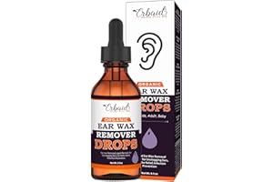HERBLOV Organic Ear Wax Removal Drops for Clogged Ears – Natural Ear Wax Cleaner Oil for Kid, Adult, Baby – Earwax Removal Liquid for Unclogging Ears, Earaches, Ear Health (Made in USA)
