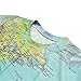Leapparel Unisex 3D Retro America Map Print Graphic Design T Shirts Tees XXL
