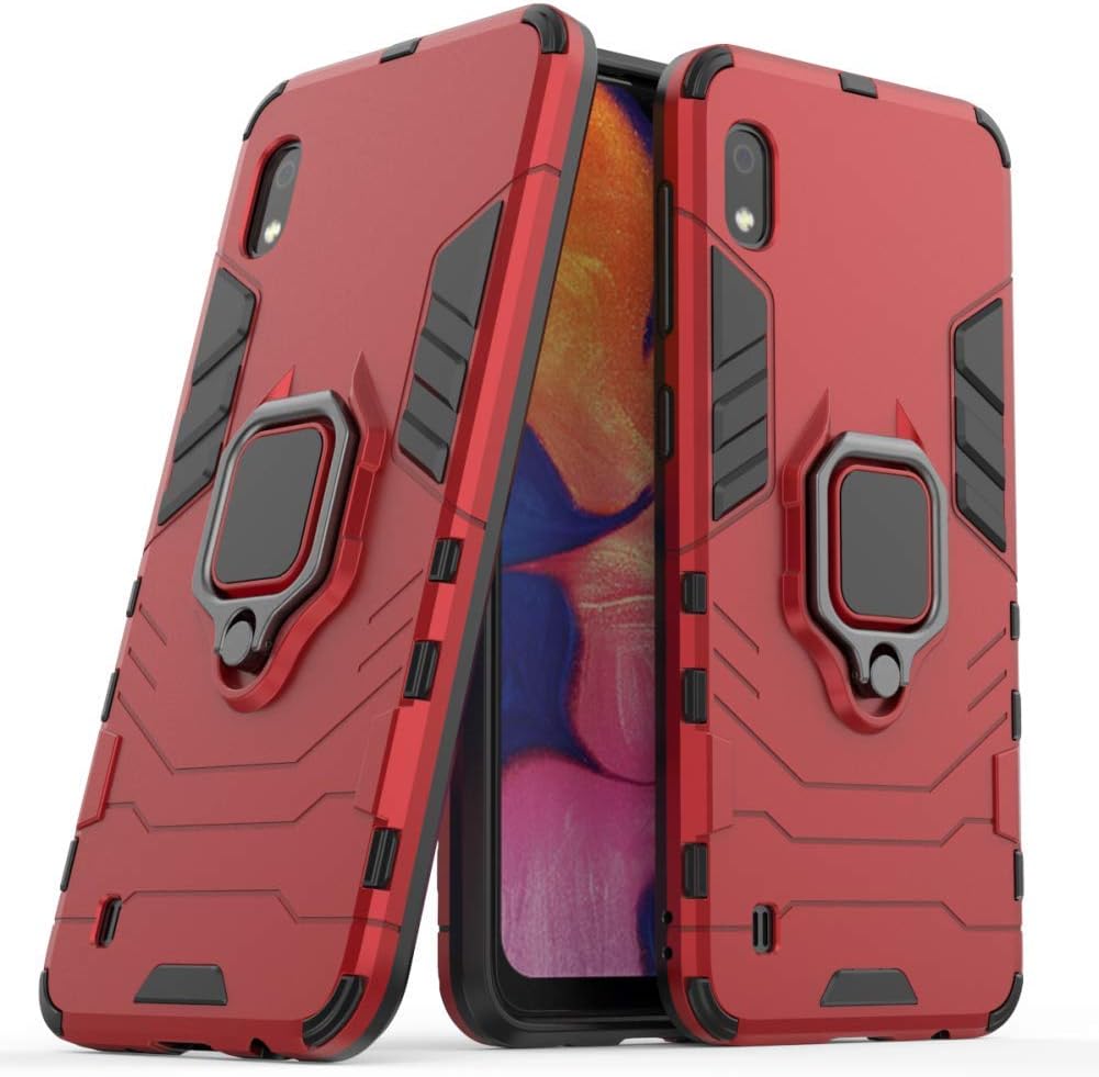 DWAYBOX Case for Galaxy A10 Ring Holder Iron Man Design 2 in 1 Hybrid Heavy Duty Armor Hard Back Case Cover Compatible with Samsung Galaxy A10 SM-A105 6.2 Inch (Red)