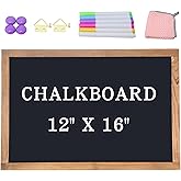 Magnetic Chalkboard for Wall Rustic Wood Framed Decorative Blackboard Sign for Kids Hanging Chalkboard for Home, Office, Restaurant 12" x 16"
