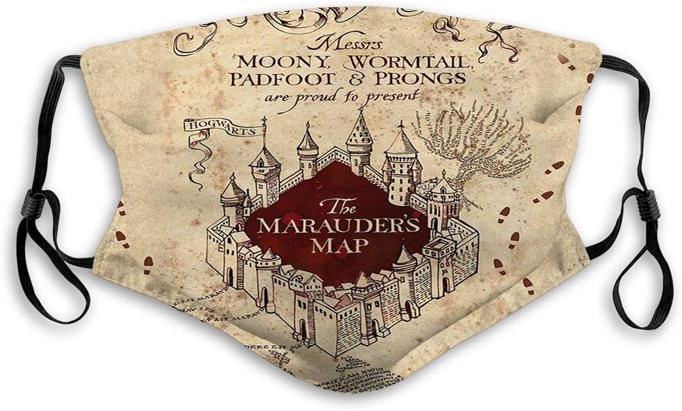 Amazon Com Unsex Mask Cover Marauders Map Sports Outdoors