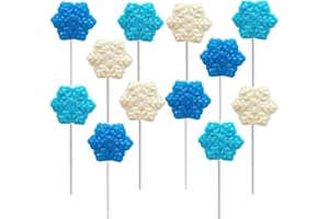 Fruidles Christmas Snowflake Candy Lollipop, Fruit-Flavored Chewables for Party Favors 24-Pack