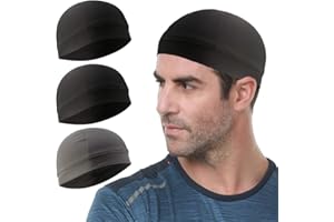Go-sport 3 Pack Cooling Skull Cap Helmet Liner Sweat Wicking Cycling Running Hat for Men Women