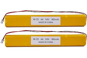 Fulpower 2 Pack 9.6V 900mAh Ni-Cd Exit Sign Emergency Light Battery - Compatible with BBAT0043A/BAT9.6V700/BBAT0044A/BAA-96.