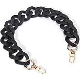AIERSA Purse Charm Chain for Handbags,18in Short Bag Chain Strap for Purse,Acrylic Bag Shoulder Chains,Decorative Replacement Accessories Chains for DIY Crafts - Black