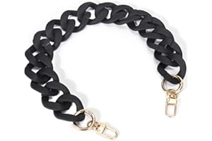 AIERSA Purse Charm Chain for Handbags,18in Short Bag Chain Strap for Purse,Acrylic Bag Shoulder Chains,Decorative Replacement Accessories Chains for DIY Crafts - Black
