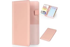 LINTRU Server Books for Waitress, Premium Pu Leather 5 x 8 Inch Servers Book with Zipper Pocket, Waitress Book Fit for Aprons, Check Presenters for Restaurants (Pink)