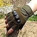 KevenAnna Free Soldier Mens Hard Knuckle Half Finger Military Gear Outdoor Tactical Gloves(Army Green, M)