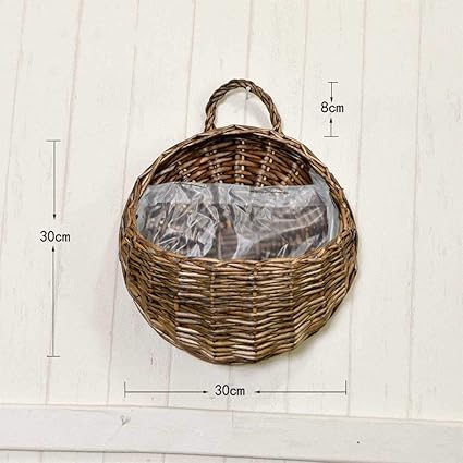 Hangender Korb Wandbehang Blumentopf Trockene Blume Wand Dekoriert Hangen Korb Weberei Vogelnest Blume Korb Wandbehang Wand Rattan Hangen Blumentopf Amazon De Garten
