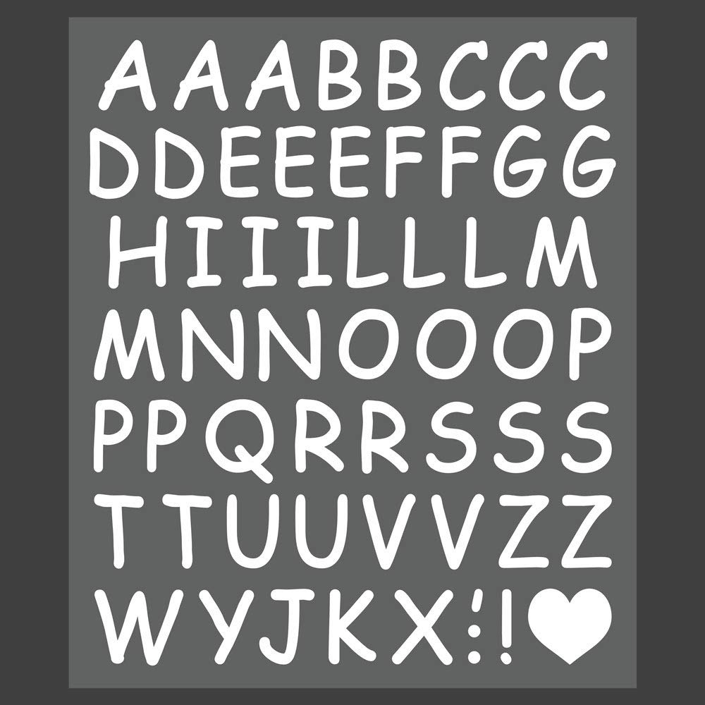 Family Tab Letter Kit Stickers, White