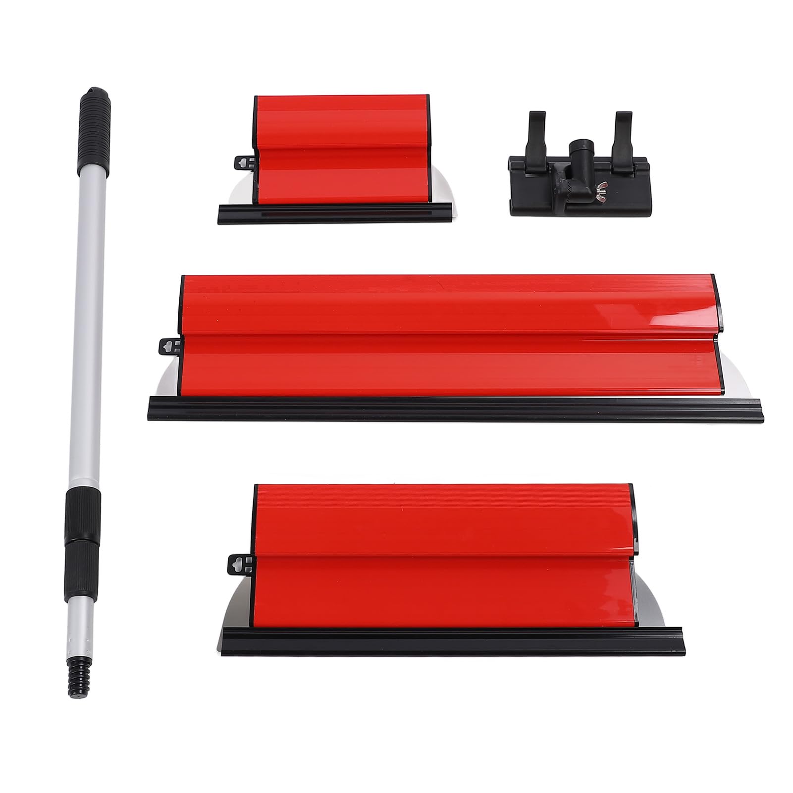 Wall Plastering Tool, Skimming Blade Set Stainless Steel Smoothing Plastering Spatula Finishing Trowel with Adjustable Handle (10 16 24 in)