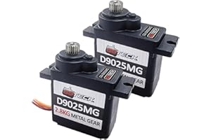 DYSRC GOTECK 2PCS D9025MG 9g Mini Servo, Micro Full Metal Gear Digital Servo,with Metal Horn for RC Car Model Boat Fixed-Wing Helicopter Airplane Robot Toy