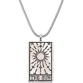 VEINTI+1 Tarot Card Necklace Tarot Dangle Jewelry Stainless Steel Silver Vintage Snake Chain Necklace for Women Teens Gift