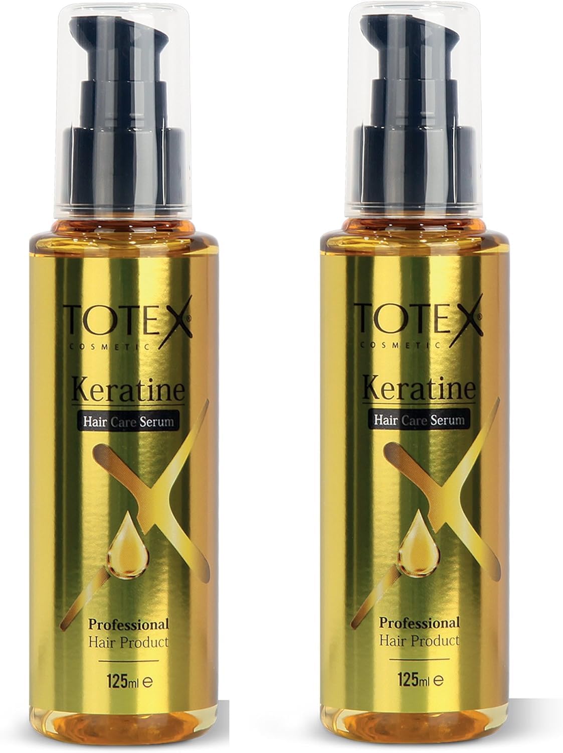 Keratin Hair Serum Oil 2x125ml | Repair & Straightening Treatment for Damaged Hair | Anti-Frizz & Heat Protection | Nourishing Oil for Split Ends & Dry Hair | Smooth Silky Shine