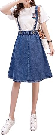 jean suspender skirt