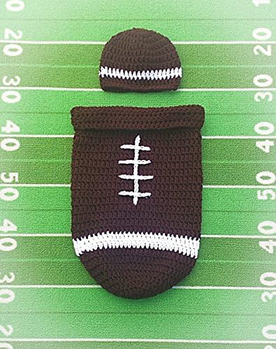 Football baby cocoon photo prop /costume - with matching hat. - newborn- READY 2 SHIP (free). Boy or girl unisex.