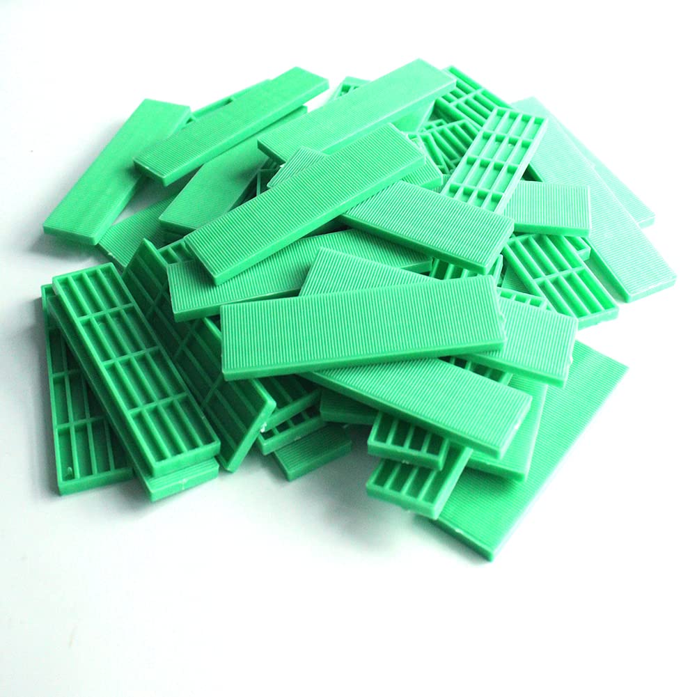 Lokatall 50Pcs Window Glazing Glass Packers Spacers, Flat Glass Gasket Spacers, Aluminium Window Gaskets, Leveling Flooring Packers, 100×28mmm (Green 4mm)