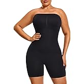 KSang Strapless Women's Shapewear Bodysuits Tummy Control Butt Lifter Seamless Body Shaper Mid Thigh Jumpsuit