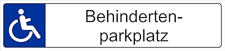 Parkplatzschild 52x11cm Schild Parkplatz Rollstuhlfahrer Nummernschild Kennzeichen – Behindertenparkplatz – S19e