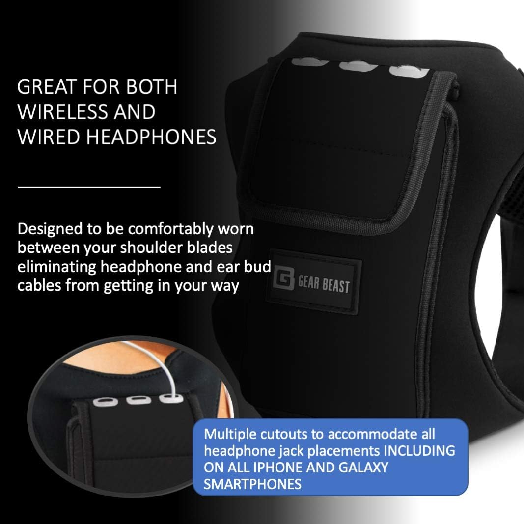 Gear Beast Running Backpack Vest Cell Phone and Accessories Holder Lightweight Pack Key Card ID Holder for Running Walking Cycling Fits iPhone 11 X XS Max 8 7 Plus Galaxy S9 S8 Plus Note 10 9 8: Electronics