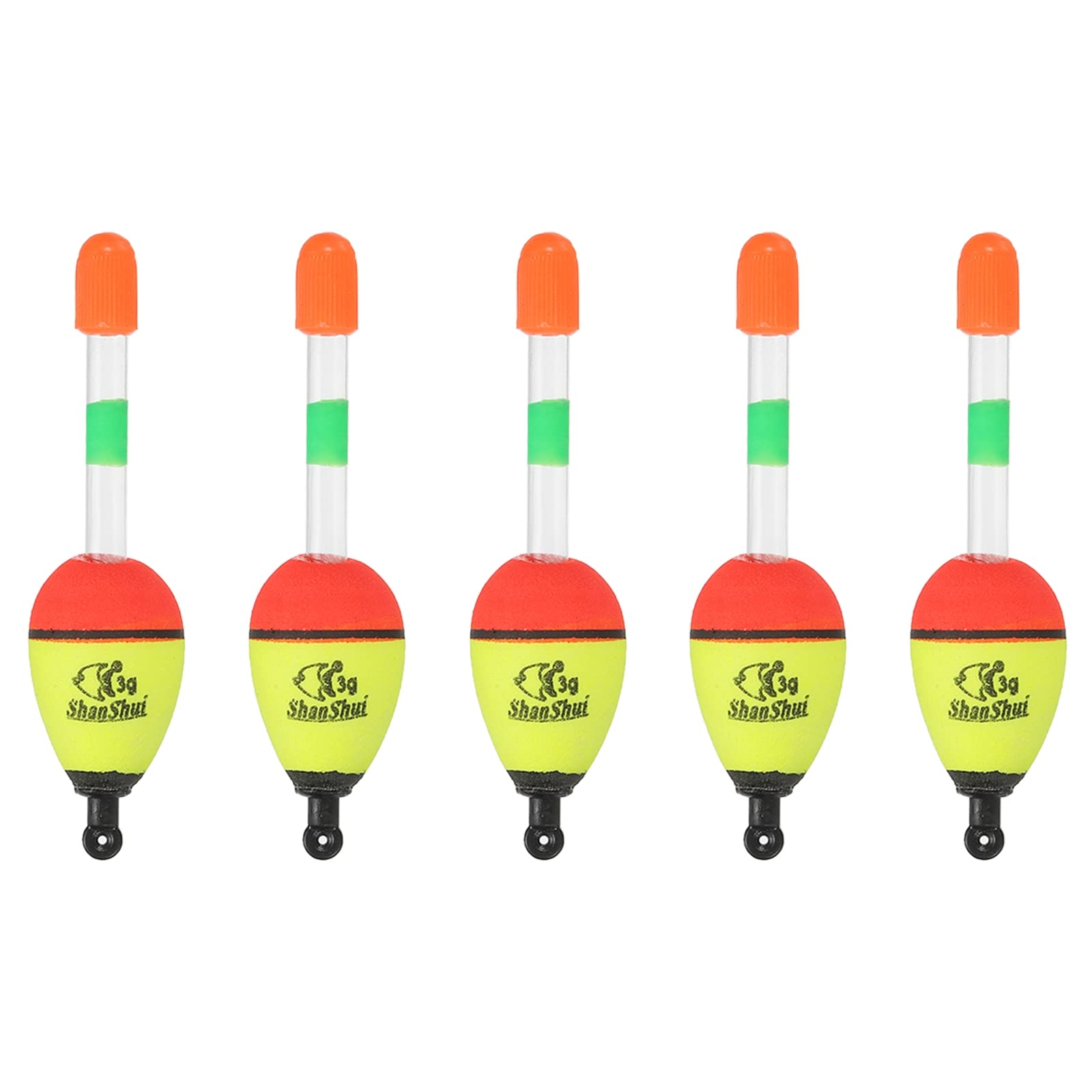 PATIKIL 0.1oz Fishing Bobbers, 5 Pack EVA Fishing Float for Saltwater Freshwater Fishing, Yellow