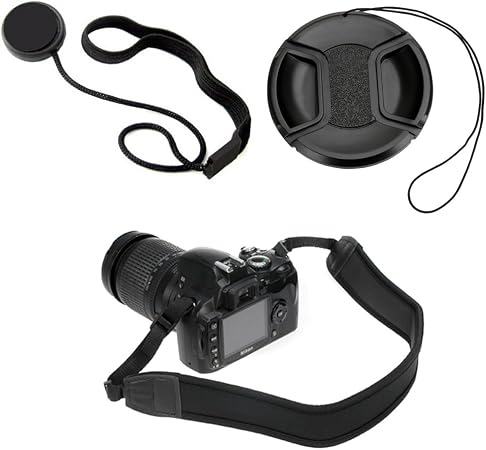 Amazon Birugearブラックソフトネオプレンカメラストラップ 67 Mmレンズキャップ レンズキャップホルダーfor Nikon Coolpix P900 レンズキャップ 通販