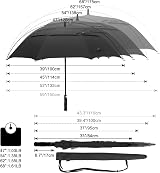 G4Free Golf Umbrella 140-183 cm Windproof Double Canopy Auto Open view 3