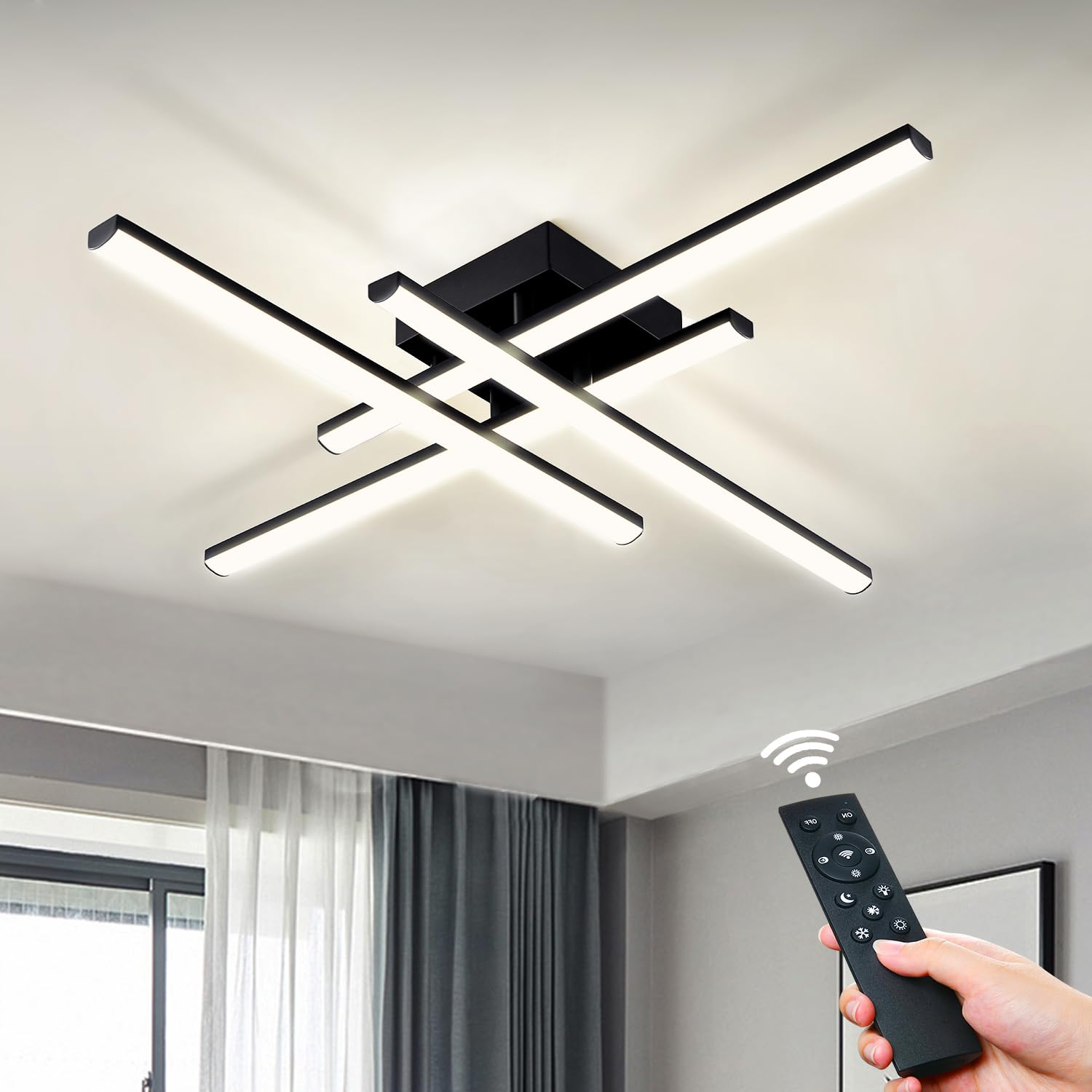 Modern LED Ceiling Light Fixture, Dimmable Close to