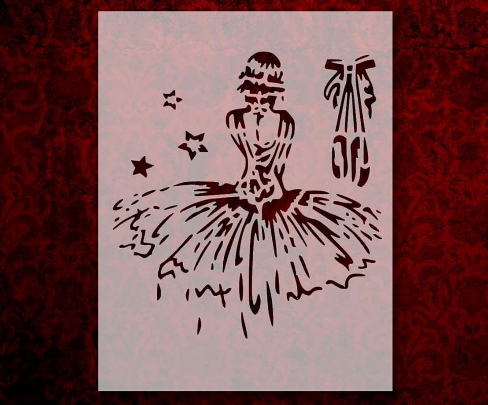 Ballerina Stencil Ballet Dance Girl Tutu Template Reusable