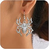 Spider Earrings for Women Punk Black Spider Dangle Earring Vintage Gothic Funny Spider Earrings Halloween Costume Party Cosplay Jewelry Accessories